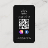 Carte De Visite Connect with | Média social QR Code noir (Devant)
