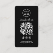 Carte De Visite Connect with | Média social QR Code noir (Devant)