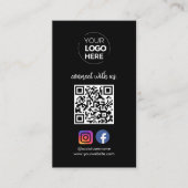 Carte De Visite Connect with | Média social QR Code noir (Devant)