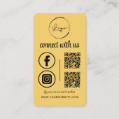 Carte De Visite Connect With Us Yellow QR Code (Devant)