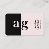 Carte De Visite Connecter le monogramme rose noir QR Code Médias s (Devant)