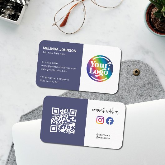 Carte De Visite Connectez le futur Dusk QR Code Logo Médias sociau