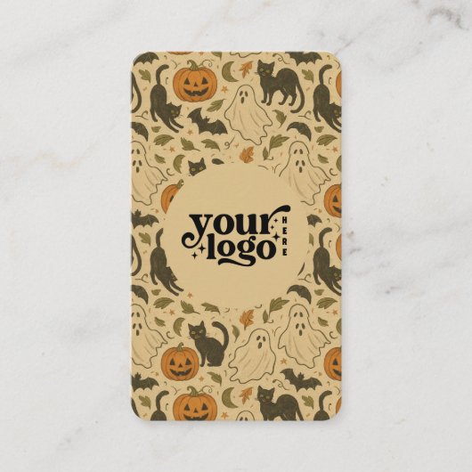 Carte De Visite Connectez-vous à nous QR Code Retro Halloween Éffr (Devant)