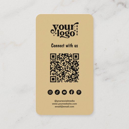 Carte De Visite Connectez-vous à nous QR Code Retro Halloween Éffr (Dos)