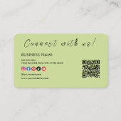 Carte De Visite Connectez-vous à nous Qr Code Social Media Lime Gr (Devant)