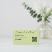 Carte De Visite Connectez-vous à nous Qr Code Social Media Lime Gr (Debout devant)