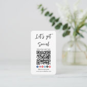Carte De Visite Connectez-vous à Us Qr Code Professionnel Blanc (Debout devant)