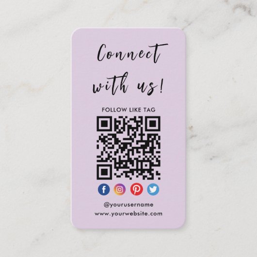 Carte De Visite Connectez-Vous À Us Qr Code Social Media Modern Pu (Devant)
