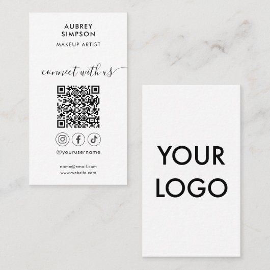 Carte De Visite Connectez-vous aux médias sociaux américains Code (Devant / Derrière)