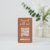 Carte De Visite Connectez-vous aux médias sociaux américains Code  (Debout devant)