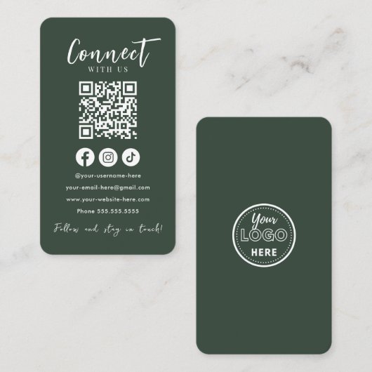 Carte De Visite Connectez-vous aux médias sociaux américains Fores (Devant / Derrière)