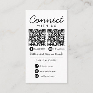 Carte De Visite Connectez-vous aux médias sociaux américains QR Co