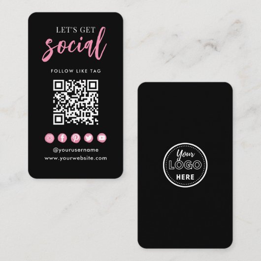 Carte De Visite Connectez-Vous Aux Médias Sociaux Américains QR Co (Devant / Derrière)