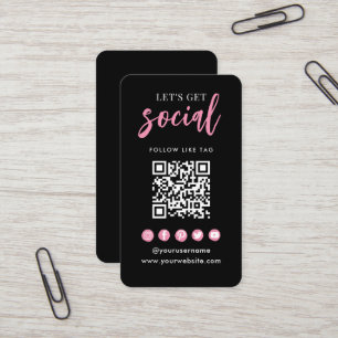 Carte De Visite Connectez-Vous Aux Médias Sociaux Américains QR Co