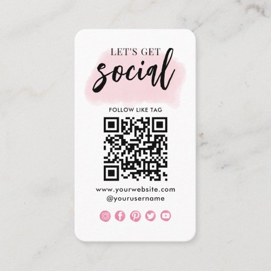 Carte De Visite Connectez-Vous Aux Médias Sociaux Américains QR Co (Devant)