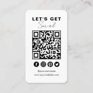 Carte De Visite Connectez-vous aux médias sociaux américains QR Co