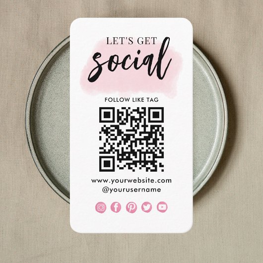 Carte De Visite Connectez-Vous Aux Médias Sociaux Américains QR Co