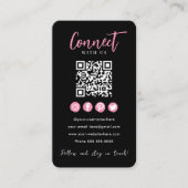 Carte De Visite Connectez-vous aux médias sociaux roses Noir Code (Devant)