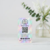 Carte De Visite Connectez-Vous Avec Le Code QR Iridescente Opal De (Debout devant)