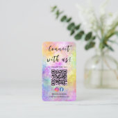 Carte De Visite Connectez-Vous Avec Le Code QR Moderne Holo Opal D (Debout devant)