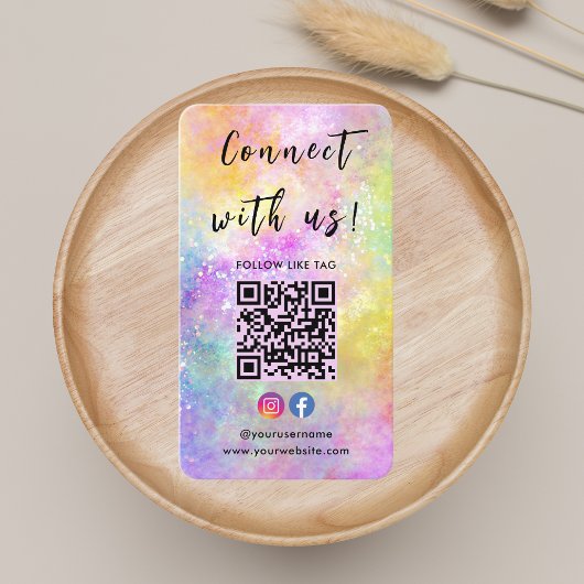 Carte De Visite Connectez-Vous Avec Le Code QR Moderne Holo Opal D