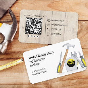 Carte De Visite Connectez-vous avec moi Code QR Outils en bois s