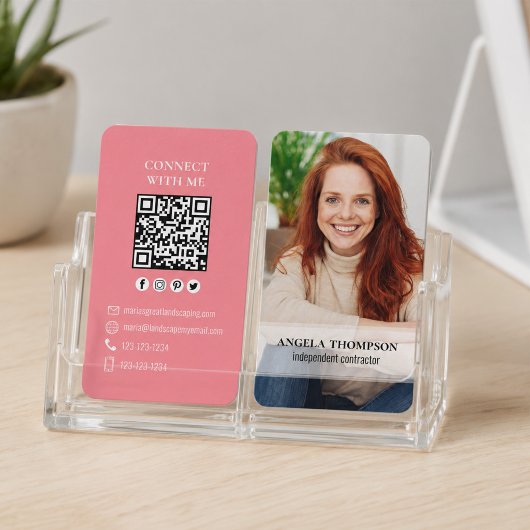 Carte De Visite Connectez-vous avec moi | Code QR Photo Simple Mod