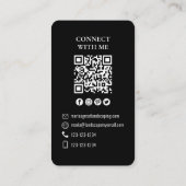Carte De Visite Connectez-vous avec moi | Code QR Simple Moderne P (Dos)