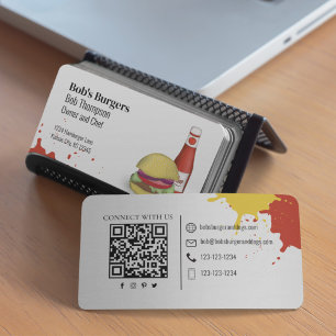 Carte De Visite Connectez-vous avec moi QR Code Simple Hamburger