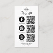 Carte De Visite Connectez-vous avec nous 3 QR Code Social Media Lo (Devant)