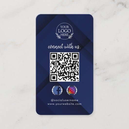 Carte De Visite Connectez-vous avec nous | Code QR de médias socia (Devant)