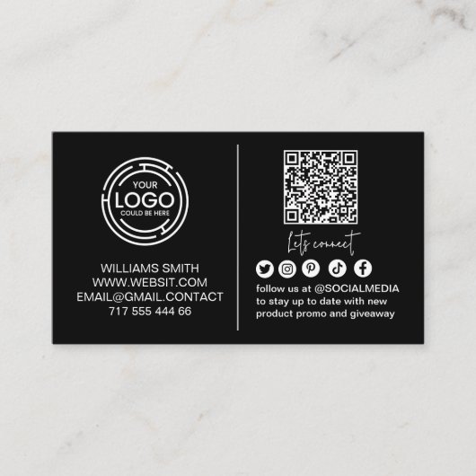 Carte De Visite Connectez-vous avec nous Code QR de médias sociaux (Devant)