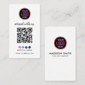 Carte De Visite Connectez-vous avec nous | Code QR des médias soci (Devant / Derrière)