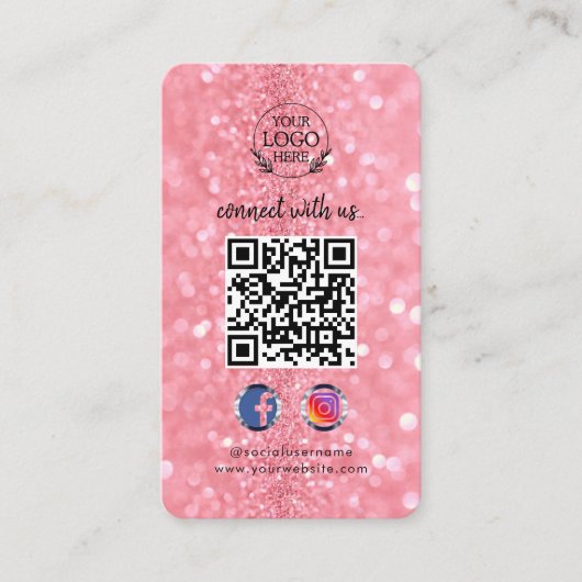 Carte De Visite Connectez-vous avec nous | Code QR des médias soci (Devant)