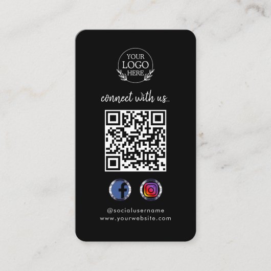 Carte De Visite Connectez-vous avec nous | Code QR des médias soci (Devant)