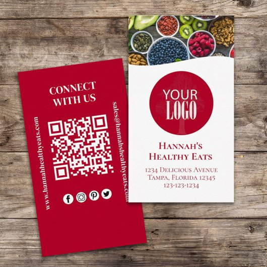 Carte De Visite Connectez-vous avec nous | Code QR Logo Photo mode