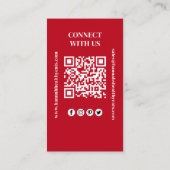 Carte De Visite Connectez-vous avec nous | Code QR Logo Photo mode (Dos)