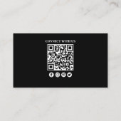 Carte De Visite Connectez-vous avec nous | Code QR Logo simple Log (Dos)