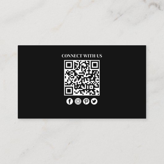 Carte De Visite Connectez-vous avec nous | Code QR Logo simple Log (Dos)