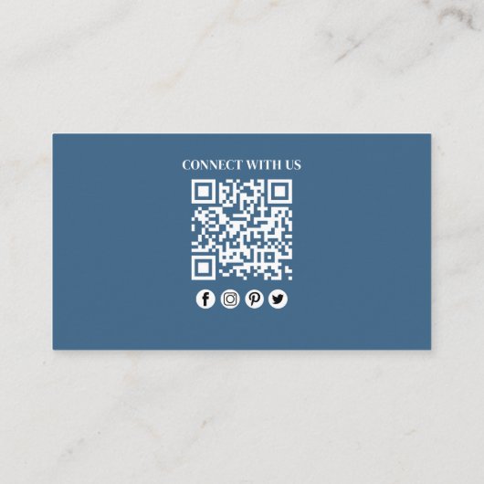 Carte De Visite Connectez-vous avec nous | Code QR Logo simple Log (Dos)