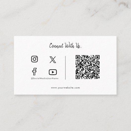 Carte De Visite Connectez-vous avec nous Code Qr minimum icône méd (Devant)