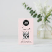 Carte De Visite Connectez-vous avec nous | Code QR Modern Blush Pi (Debout devant)