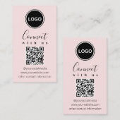 Carte De Visite Connectez-vous avec nous | Code QR Modern Blush Pi (Devant / Derrière)