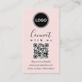 Carte De Visite Connectez-vous avec nous | Code QR Modern Blush Pi (Devant)