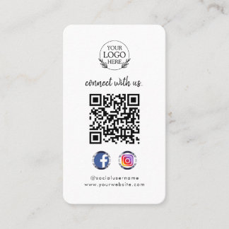 Carte De Visite Connectez-vous avec nous | Code QR personnalisé po