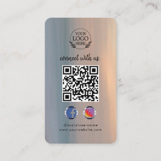 Carte De Visite Connectez-vous avec nous | Code QR personnalisé po