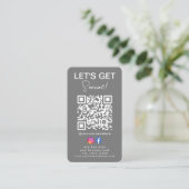 Carte De Visite Connectez-vous avec nous Instagram Facebook Logo Q (Debout devant)