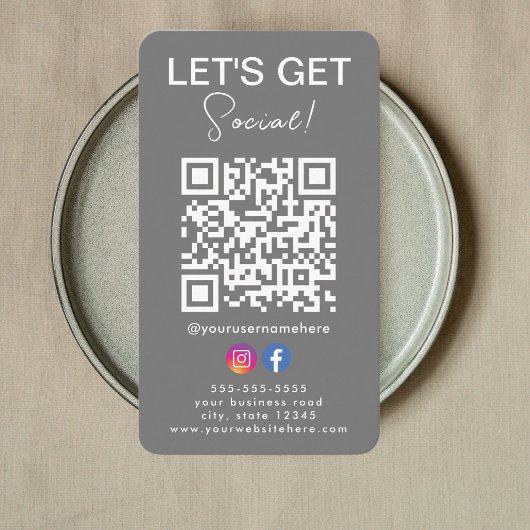 Carte De Visite Connectez-vous avec nous Instagram Facebook Logo Q