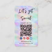 Carte De Visite Connectez-Vous Avec Nous Iridescente Opal Code Qr  (Devant)