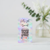 Carte De Visite Connectez-Vous Avec Nous Iridescente Opal Code Qr  (Debout devant)